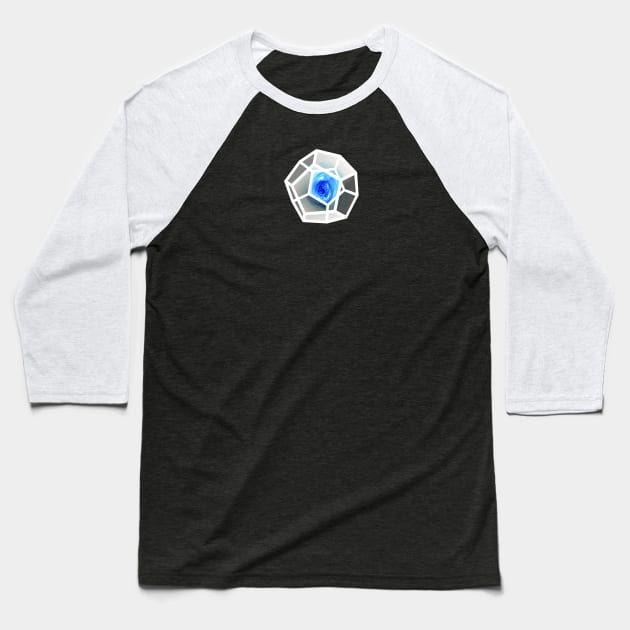 Galaxy space geometry concept: blue Platonic solid Baseball T-Shirt by Blacklinesw9